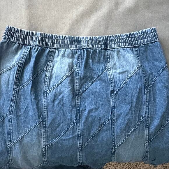 Denim Skirt Patchwork Vintage Maxi Skirt Boho Western Y2K CoastalCowgirl - Picture 4 of 4